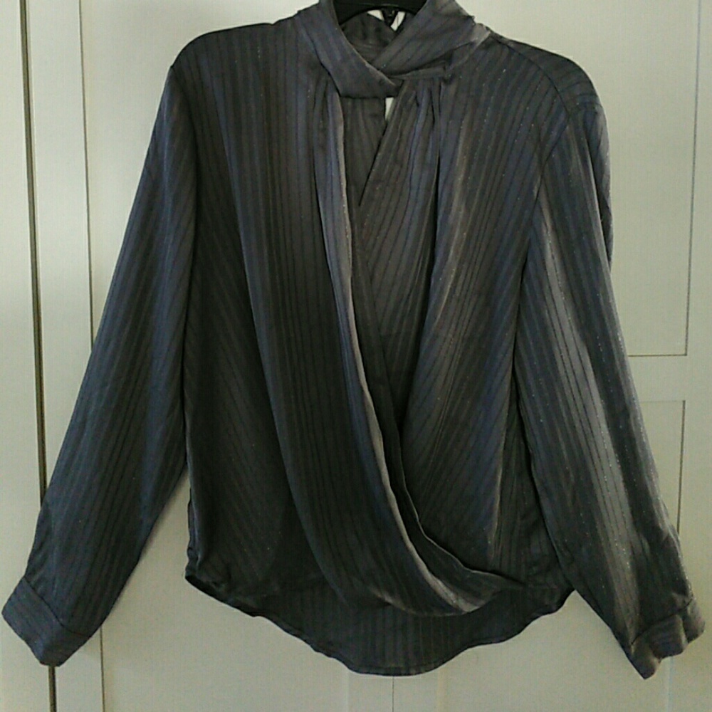 NY&C Gray Wrap Blouse/ Turtleneck